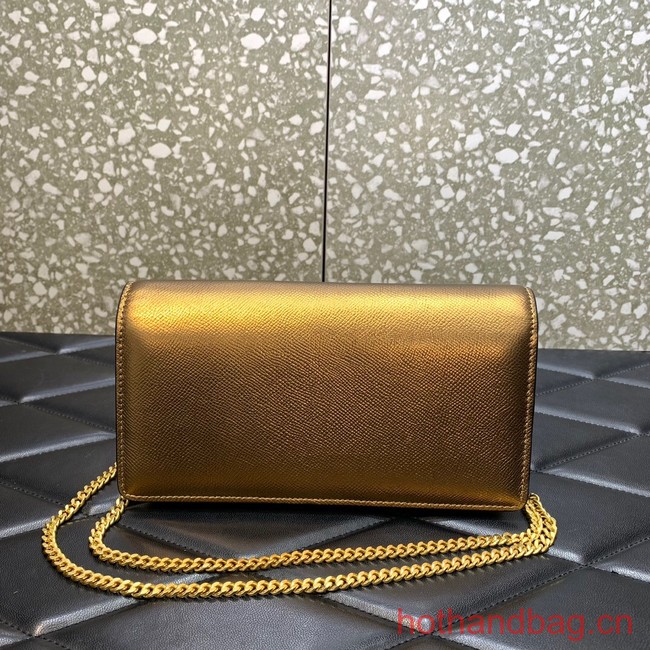 VALENTINO grain calfskin leather bag 0681 gold