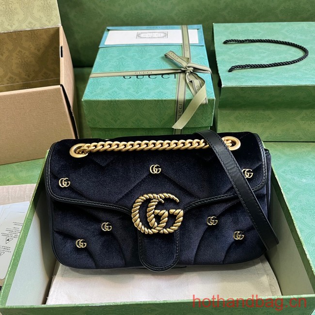 GUCCI GG MARMONT SMALL velvet SHOULDER BAG 443497 black