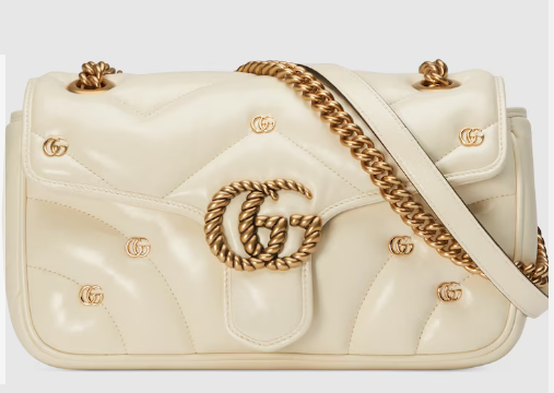 GUCCI GG MARMONT SMALL SHOULDER BAG 443497 White