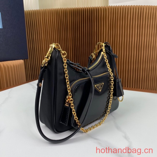 Prada Re-Nylon and brushed leather mini-bag 1BC198 black