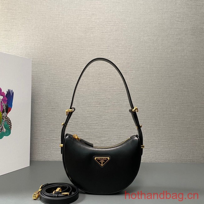 Prada leather shoulder bag 1BC199 black