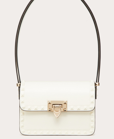 VALENTINO GARAVANI ROCKSTUD23 Small calfskin bag ZS098 white