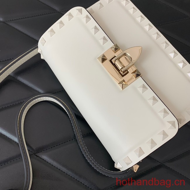 VALENTINO GARAVANI ROCKSTUD23 Small calfskin bag ZS098 white