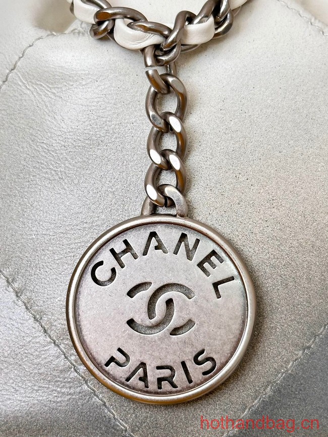 CHANEL 22 MINI HANDBAG AS3980 White & Silver