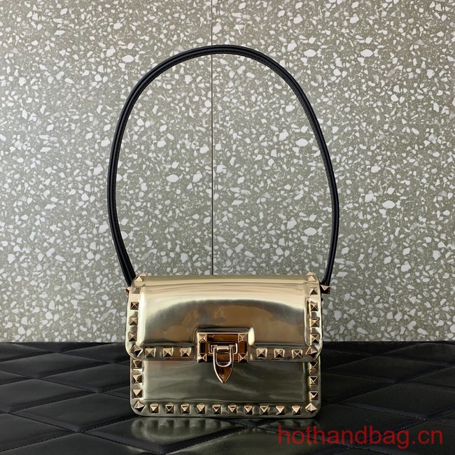 VALENTINO GARAVANI ROCKSTUD23 Small calfskin bag ZS098 Champagne