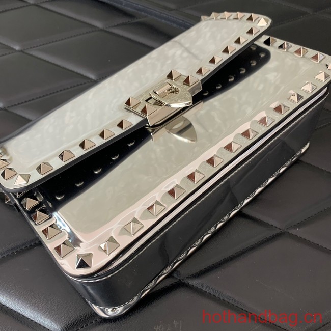 VALENTINO GARAVANI ROCKSTUD23 calfskin bag AZS098 silver