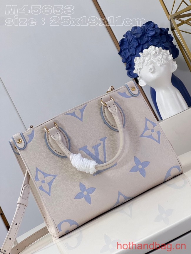 Louis Vuitton ONTHEGO PM M24533 Beige&Light blue