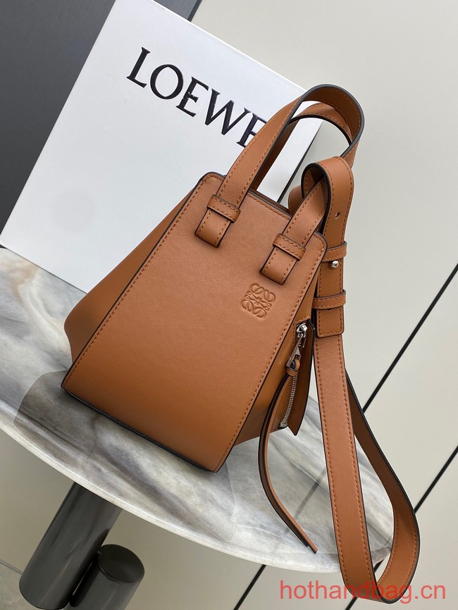 Loewe Classic Satin cow leather Hammock bag 96553 brown