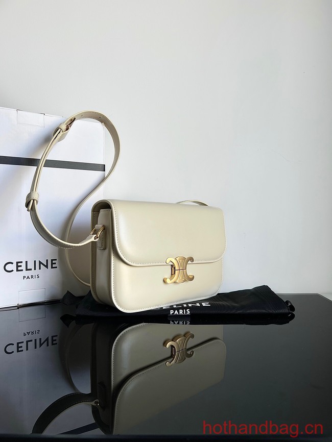 Celine CLASSIQUE TRIOMPHE BAG IN SHINY CALFSKIN 187363 NUDE