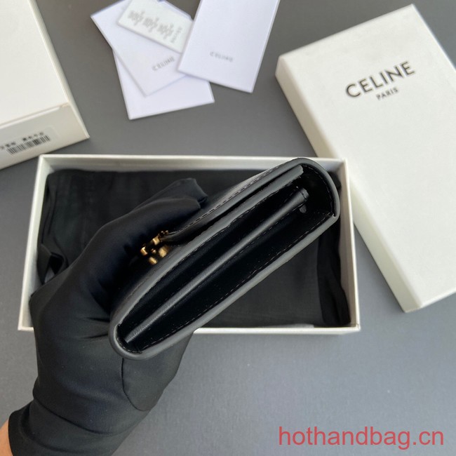 Celine LARGE WALLET TRIOMPHE IN SHINY CALFSKIN 10E313 BLACK