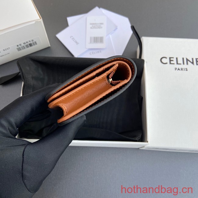 Celine TRIOMPHE COMPACT WALLET IN TRIOMPHE CANVAS 10K623 TAN