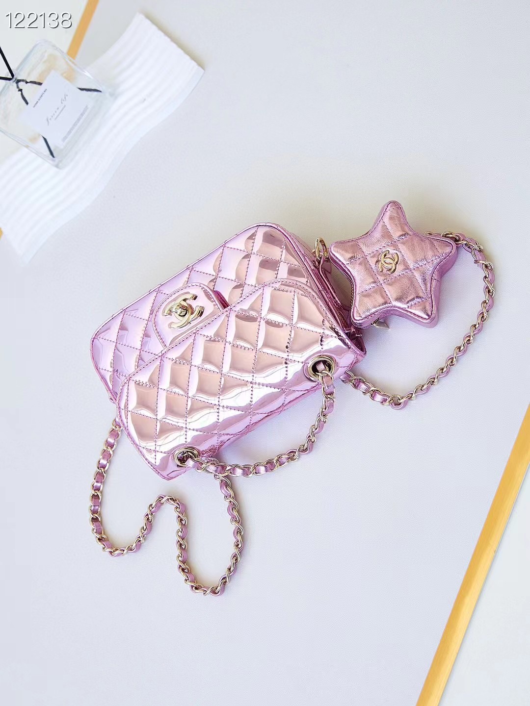 Chanel MINI FLAP BAG & STAR COIN PURSE AS4646 Pink