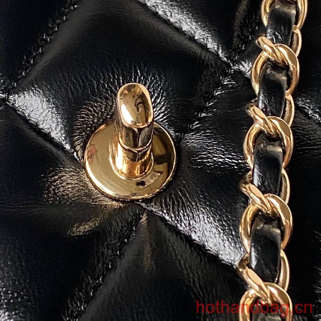 Chanel small flap bag with top handle AS4543 black