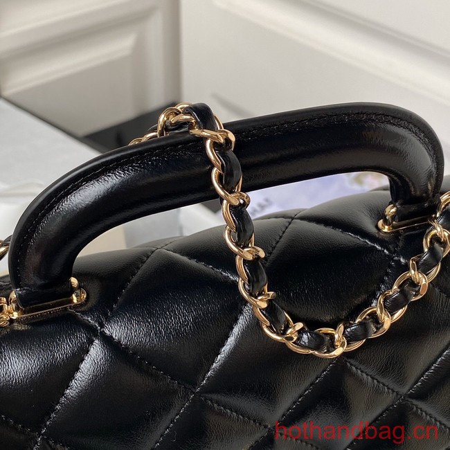 Chanel small flap bag with top handle AS4544 black