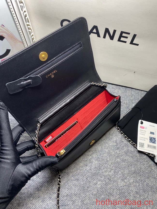 Chanel LONG FLAP WALLET Aged Calfskin & Gold-Tone Metal 81816 black