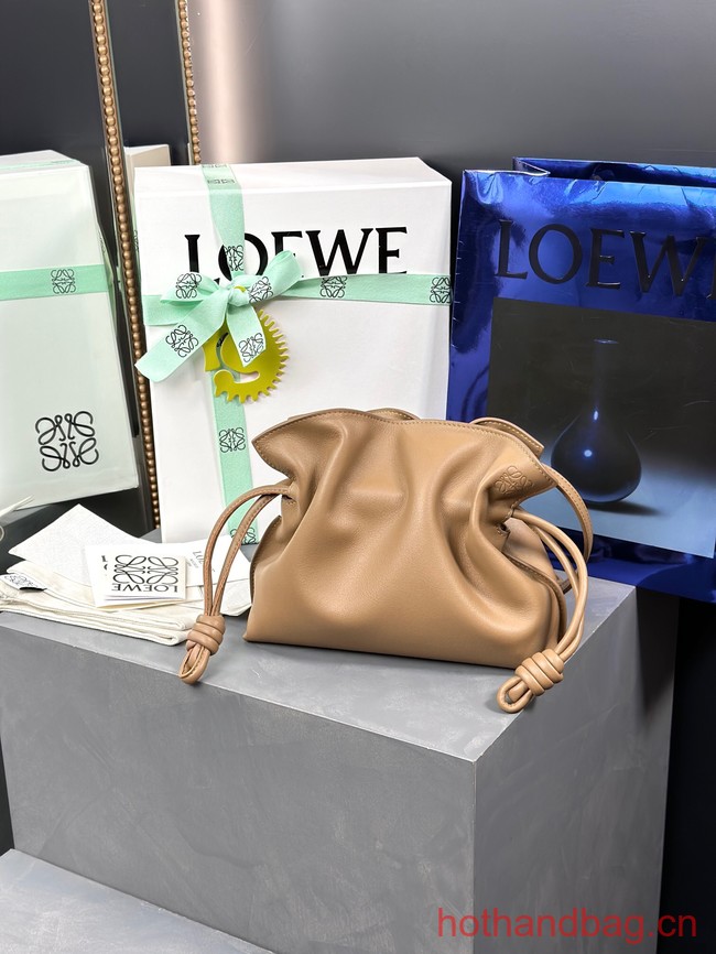 Loewe Mini Napa Leather Flamenco clutch 26941 Apricot