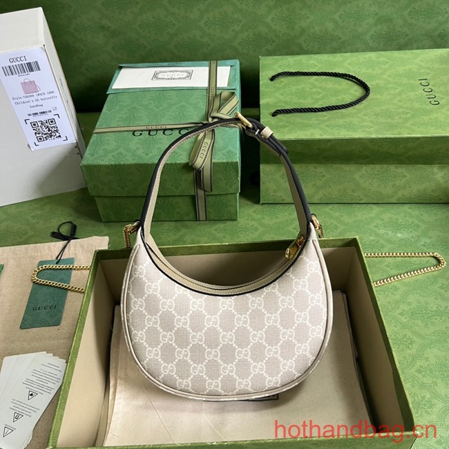 Gucci GG HALF-MOON-SHAPED MINI BAG 726843 Beige