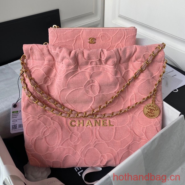 CHANEL 22 HANDBAG Tweed AS3260 pink