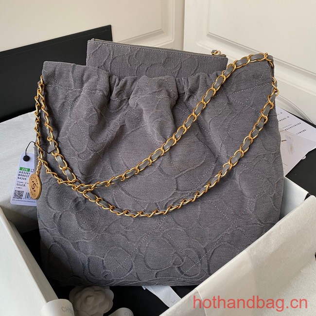 CHANEL 22 HANDBAG Tweed AS3261 gray