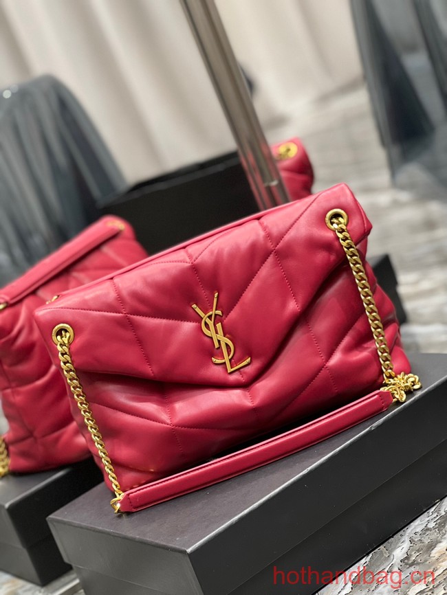 SAINT LAUREN PUFFER SMALL CHAIN BAG Y777476 red