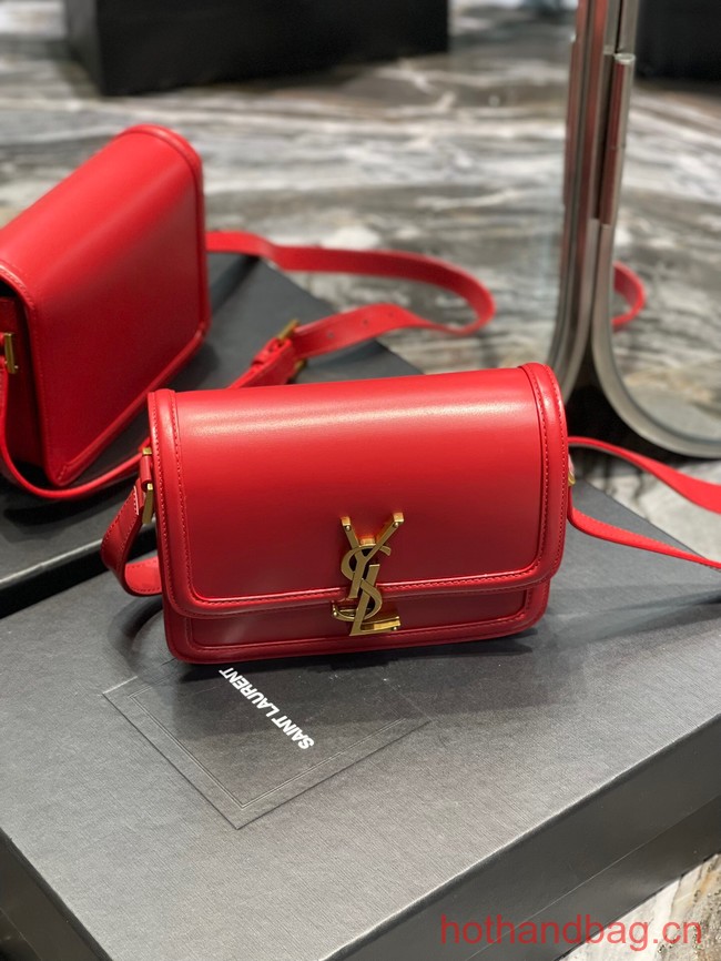 SAINT LAURENT SOLFERINO SMALL SATCHEL IN BOX LEATHER 634306 RED