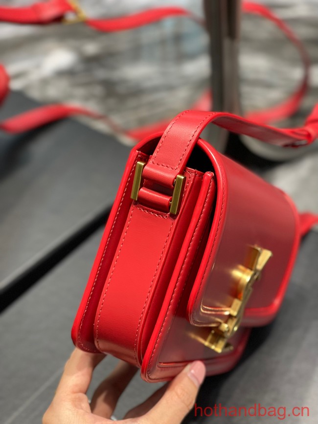 SAINT LAURENT SOLFERINO SMALL SATCHEL IN BOX LEATHER 634306 RED