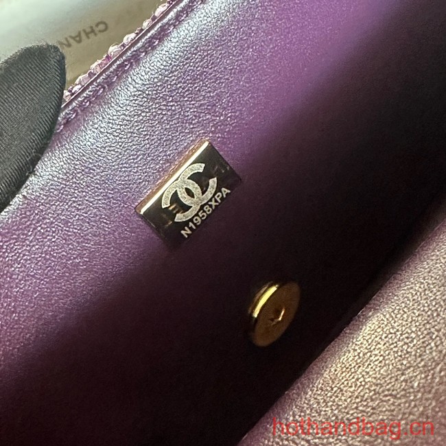 Chanel CLASSIC HANDBAG A01116 Purple