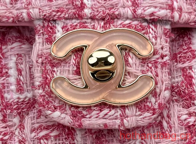 Chanel Tweed CLUTCH WITH CHAIN AS3782 pink