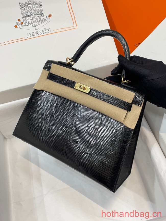 Hermes Kelly Shoulder Bags Original Leather KL2758 black