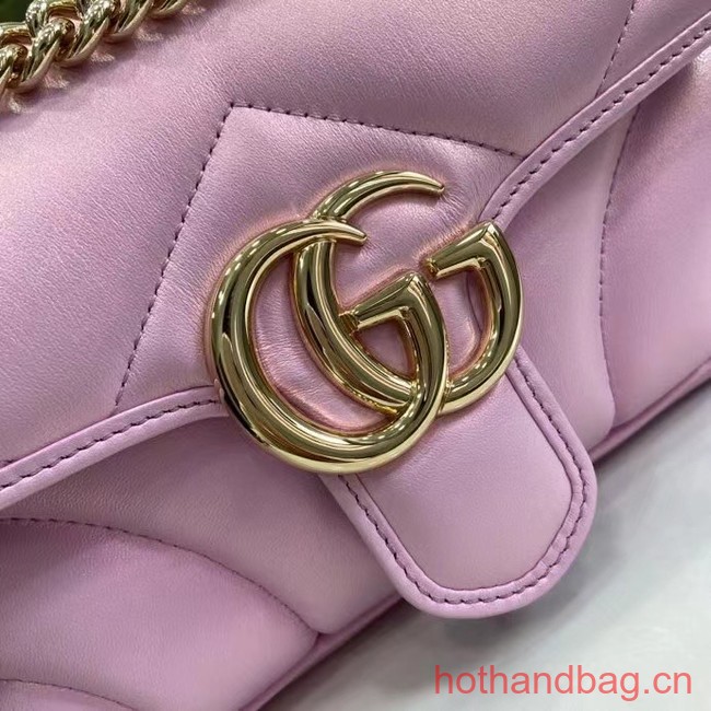 Gucci GG MARMONT MINI SHOULDER BAG 446744 Pink iridescent