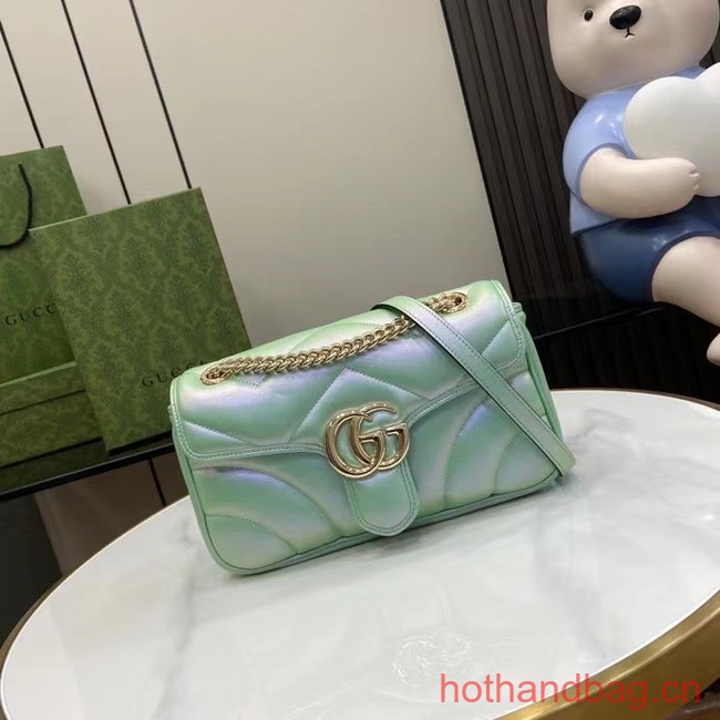 Gucci GG MARMONT SMALL SHOULDER BAG 443497 Green iridescent