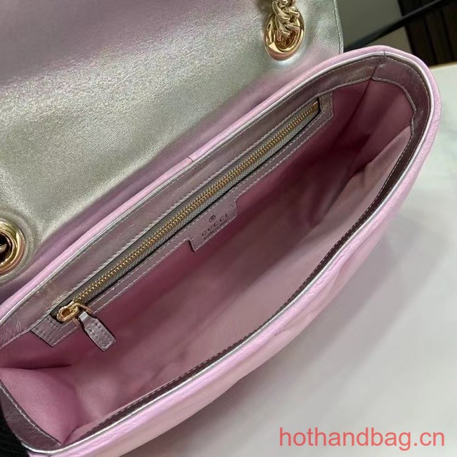 Gucci GG MARMONT SMALL SHOULDER BAG 443497 Pink iridescent