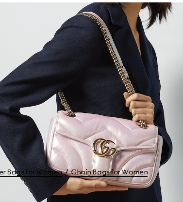 Gucci GG MARMONT SMALL SHOULDER BAG 443497 Pink iridescent