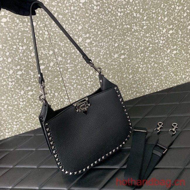 VALENTINO GARAVANI Loco Calf leather bag 0042 black&black