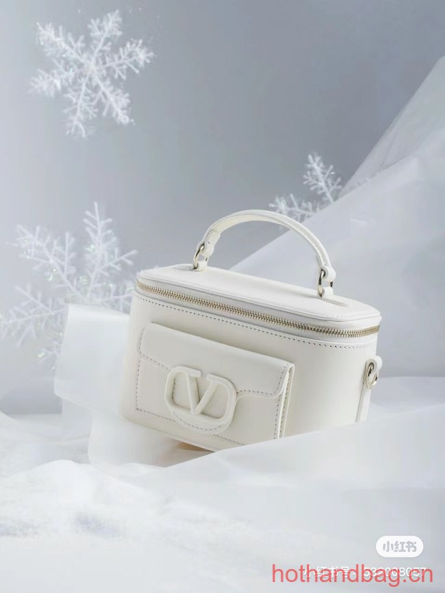 VALENTINO Mini LOCO calfskin box bag HT098 WHITE