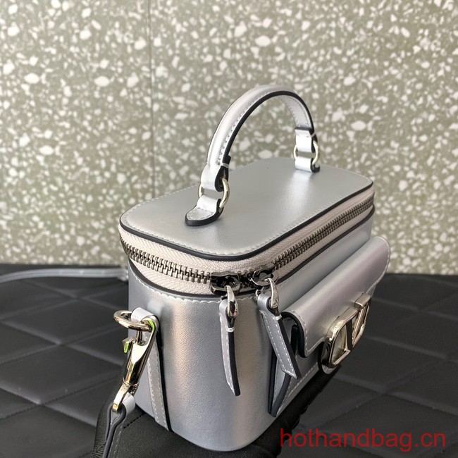 VALENTINO Mini LOCO calfskin box bag HT098 silver