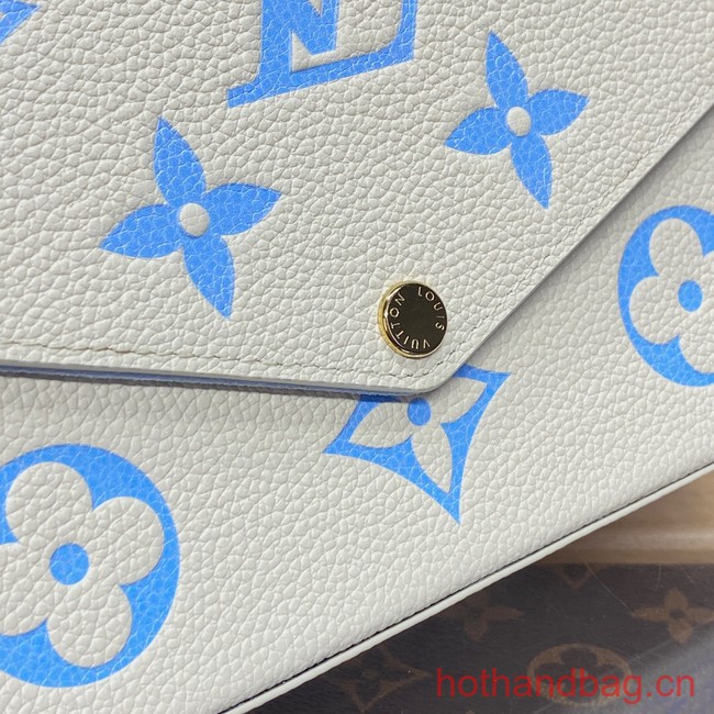 Louis Vuitton Felicie Pochette M83025 Latte White& Candy Blue