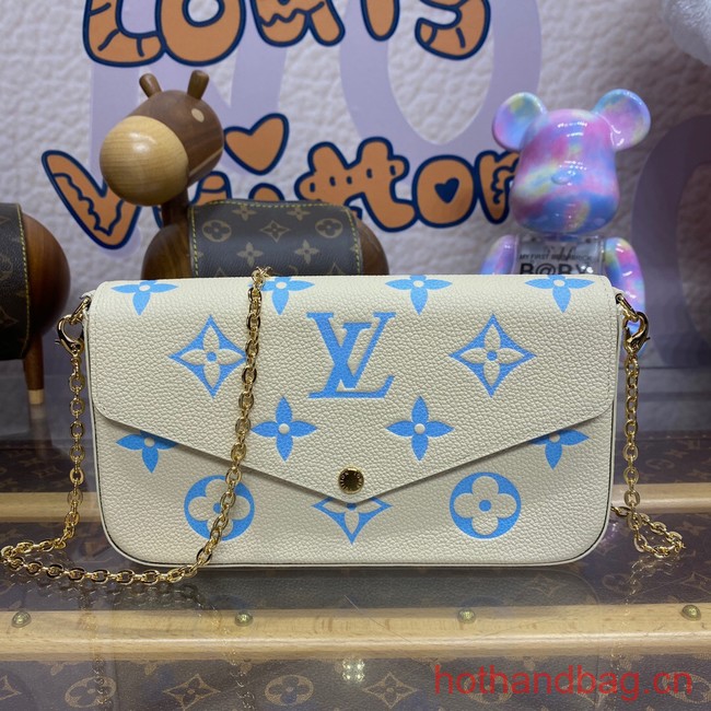 Louis Vuitton Felicie Pochette M83025 Latte White& Candy Blue