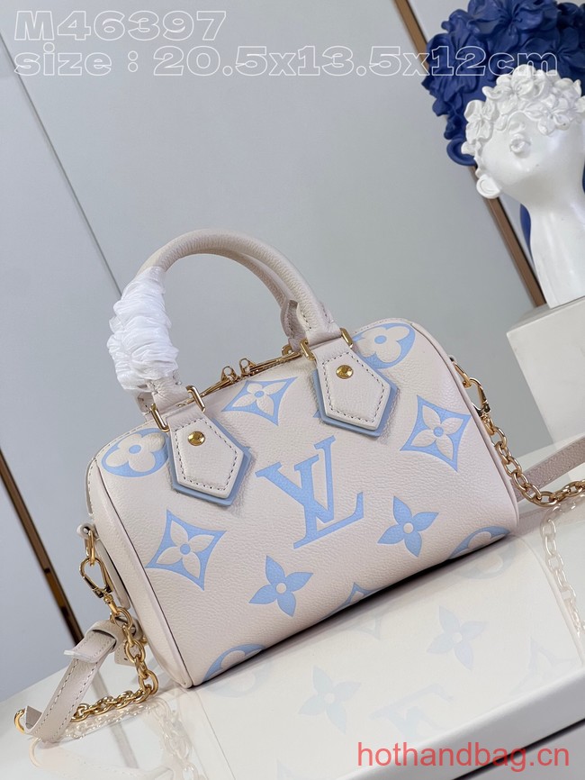 Louis Vuitton Speedy Bandouliere 20 M46397 Beige&Light blue