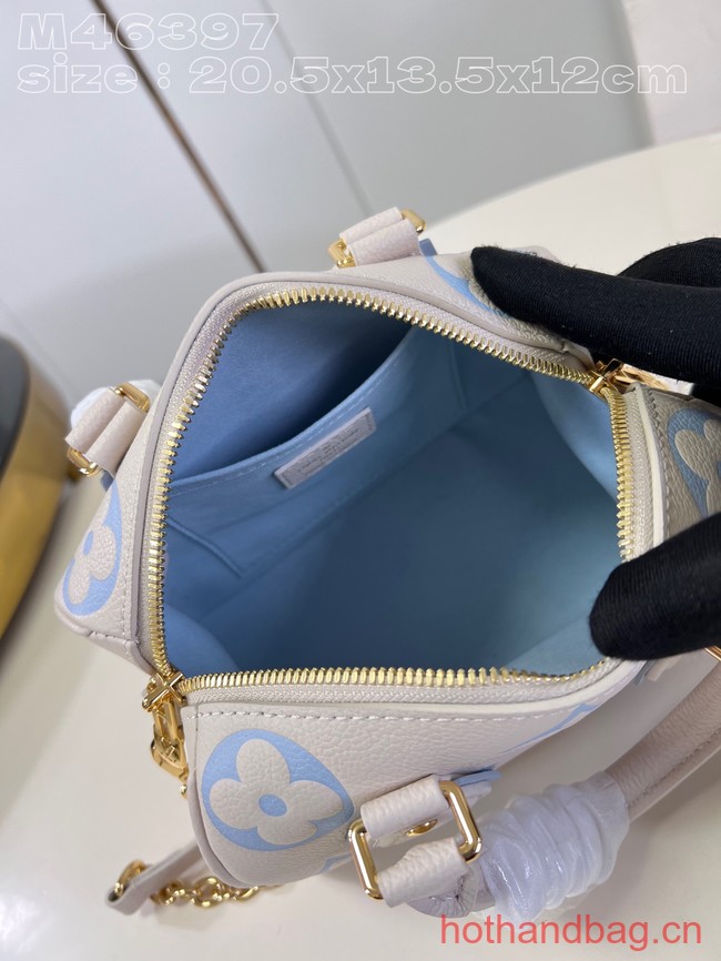 Louis Vuitton Speedy Bandouliere 20 M46397 Beige&Light blue