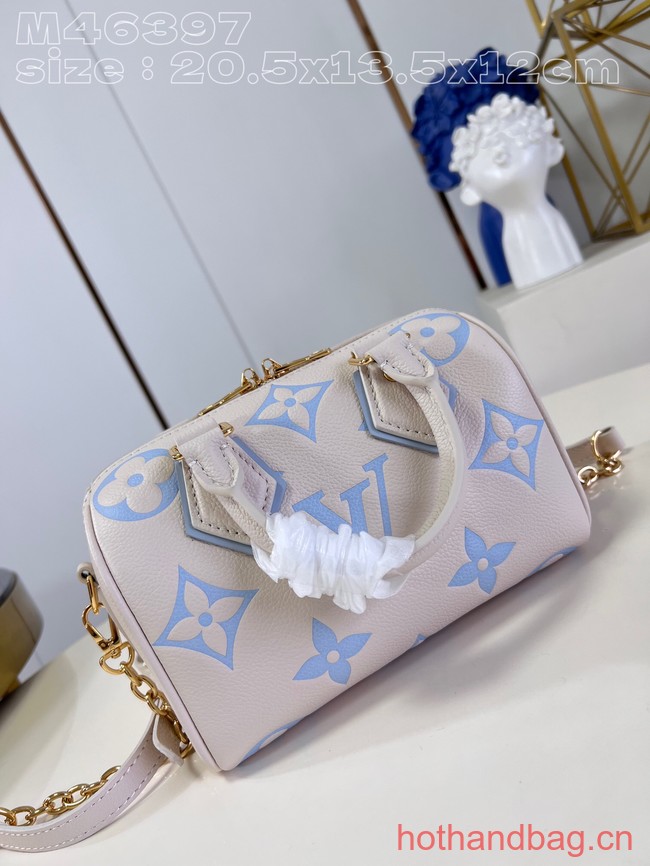 Louis Vuitton Speedy Bandouliere 20 M46397 Beige&Light blue