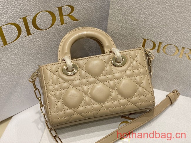 Dior mini Lady D-Joy Bag Cannage Lambskin 9230 Apricot