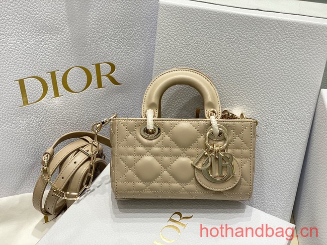 Dior mini Lady D-Joy Bag Cannage Lambskin 9230 Apricot