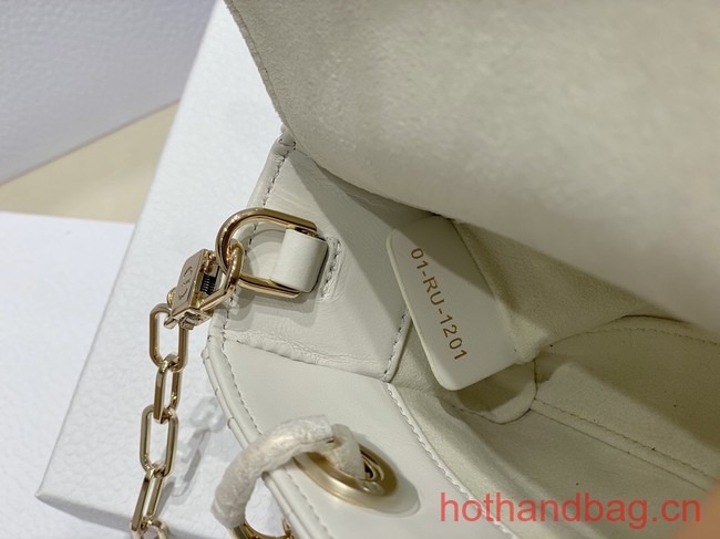 Dior mini Lady D-Joy Bag Cannage Lambskin 9230 white