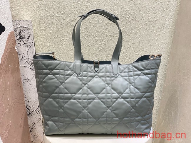 Medium Dior Toujours Bag Stone Gray Macrocannage Calfskin M2821O