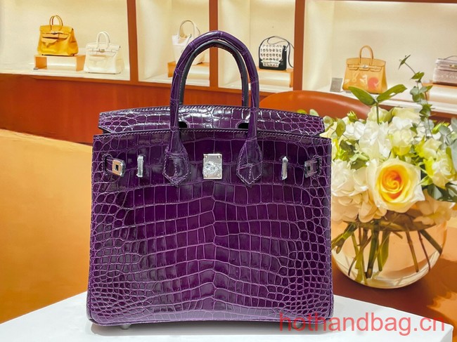 Hermes Birkin 30CM Original Crocodile Leather Bag 5530 Deep Purple