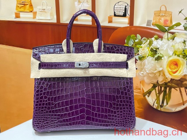 Hermes Birkin 30CM Original Crocodile Leather Bag 5530 Deep Purple