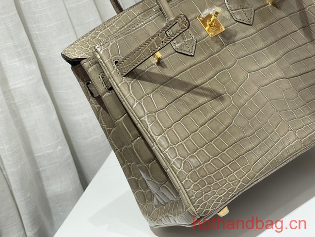 Hermes Birkin 30CM Original Crocodile Leather Bag 5530 gray