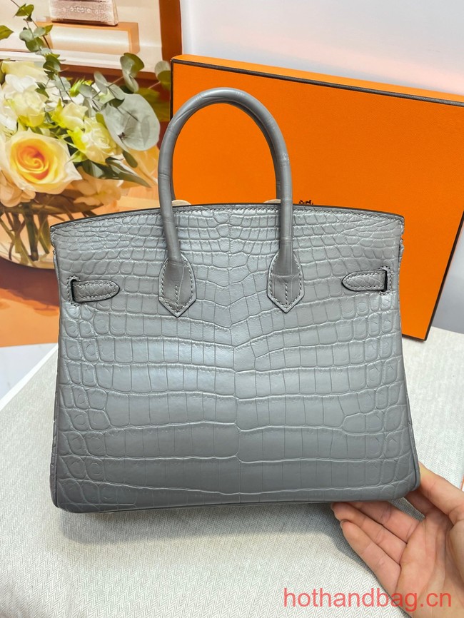 Hermes Birkin 30CM Original Crocodile Leather Bag 5530 gray