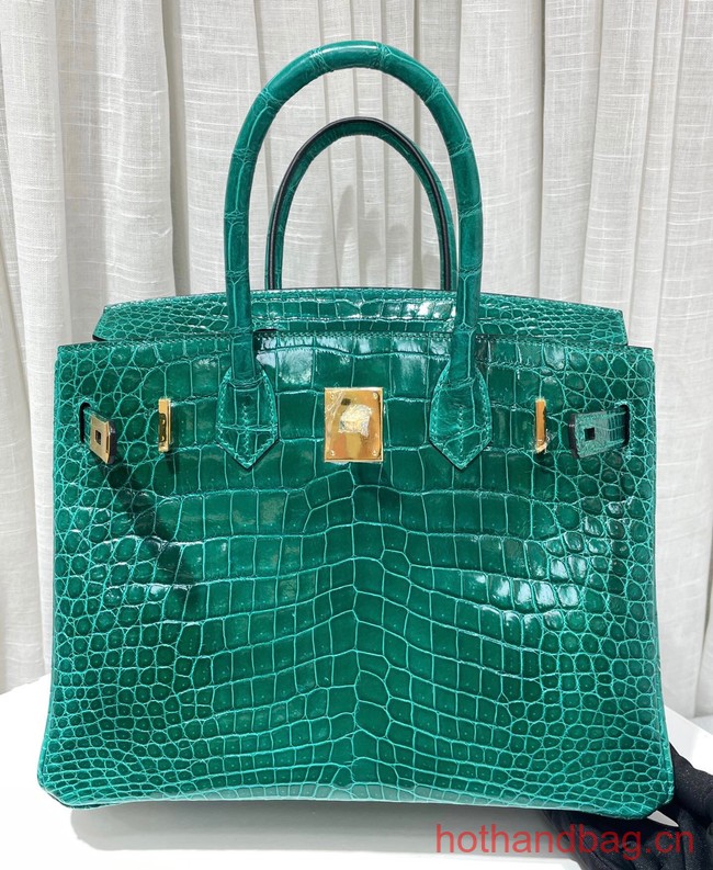 Hermes Birkin 30CM Original Crocodile Leather Bag 5530 green